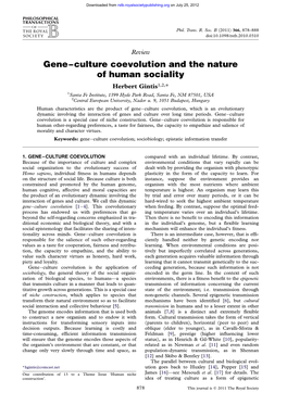 Gene–Culture Coevolution and the Nature of Human Sociality