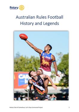 Australian Rules Football History and Legends