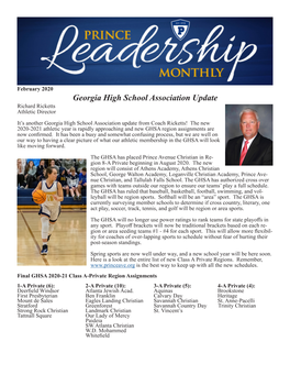 Georgia High School Association Update