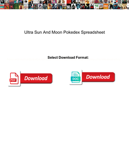 Ultra Sun and Moon Pokedex Spreadsheet