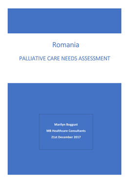 Palliative Care Needs Assessment