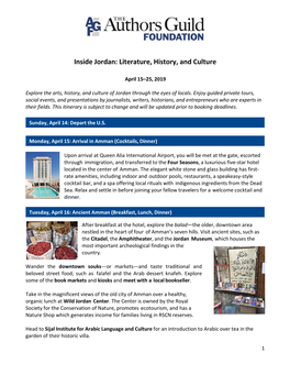 Inside Jordan: Literature, History, and Culture