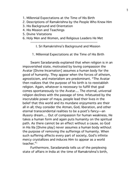 Sri Ramakrishna's Background and Mission