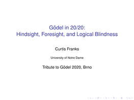 Gödel in 20/20