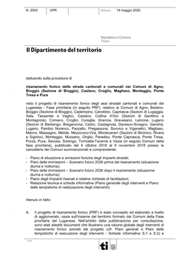 Il Dipartimento Del Territorio