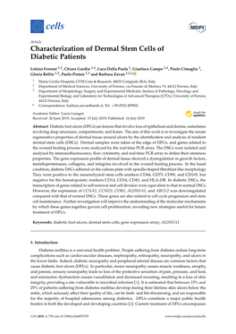 Characterization of Dermal Stem Cells of Diabetic Patients