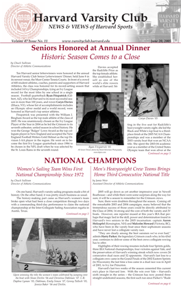 Harvard Varsity Club NEWS & VIEWS of Harvard Sports