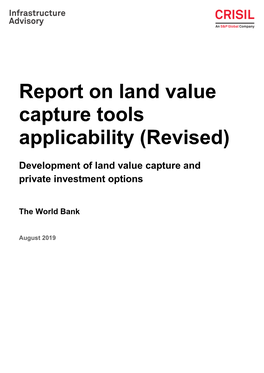 Report on Land Value Capture Tools Applicability (Revised)