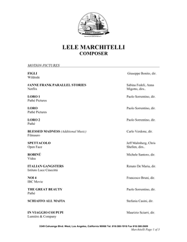 Lele Marchitelli Composer