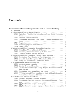 Gravitational Waves and Experimental Tests of General Relativity 1 27.1Overview