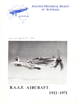 R.A.A.F. Aircraft 1921-1971 ■■