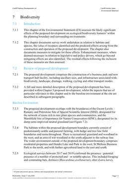 7 Biodiversity 7.1 Introduction