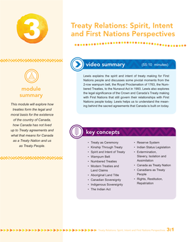 Treaty Relations: Spirit, Intent and First Nations Perspectives