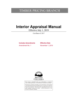 Interior Appraisal Manual Effective July 1, 2019 Cost Base Of: 2017