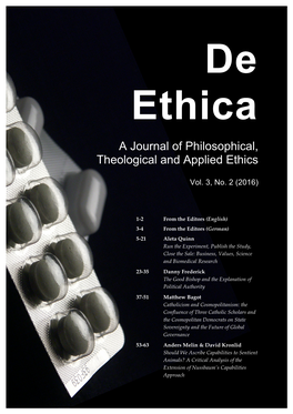 De Ethica a Journal of Philosophical, Theological and Applied