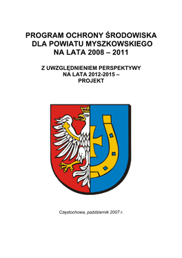 Program Ochrony Środowiska Dla Powiatu Myszkowskiego Na Lata 2008 – 2011