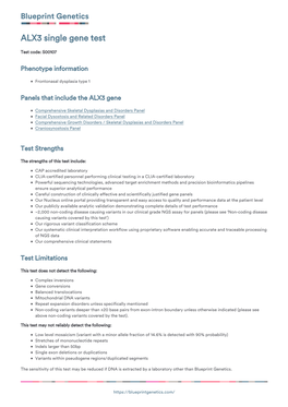 Blueprint Genetics ALX3 Single Gene Test