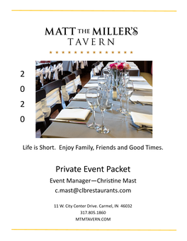 Matt the Millers Event Packet
