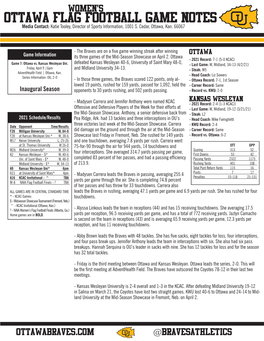 OTTAWA FLAG FOOTBALL GAME NOTES Media Contact: Katie Tooley, Director of Sports Information, 1001 S