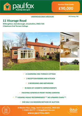 11 Vicarage Road Willoughton, Gainsborough, Lincolnshire, DN21 5SA