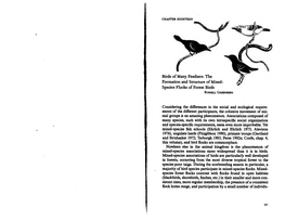 The Formation and Structure of Mixed- Species Flocks of Forest Birds RUSSELL GREENBERG