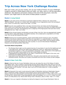 Trip Across New York Challenge Routes