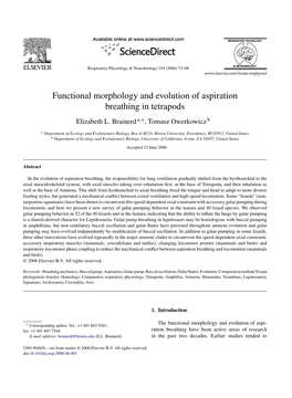 Functional Morphology and Evolution of Aspiration Breathing in Tetrapods