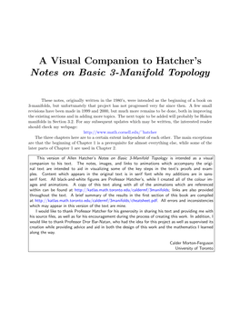 A Visual Companion to Hatcher's Notes on Basic 3-Manifold Topology