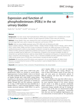 In the Rat Urinary Bladder Xiaofei Zhu1†, Kui Zhai2*†, Yue Mi3† and Guangju Ji2*