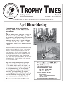 April Dinner Meeting