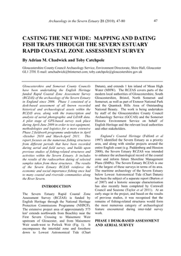 Casting the Net Wide: Mapping and Dating Fish Traps Through the Severn Estuary Rapid Coastal Zone Assessment Survey