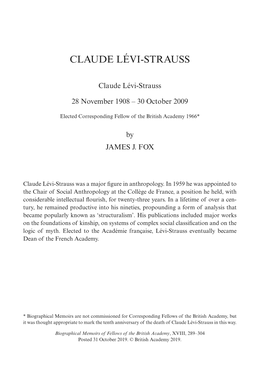 Claude Lévi-Strauss