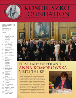 NEWSLETTER Fall 2014 Volume LXIII, No