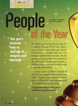 Golfdom’S People of the Year