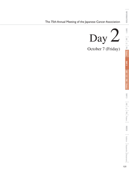 October 7 (Friday) October 7 the 75Th Annual Meeting of the Japanese Cancer Association Cancer Japanese of the Meeting Annual the 75Th Room 4 Oct