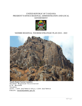 Njombe Region Tourism Strategic Plan.Pdf