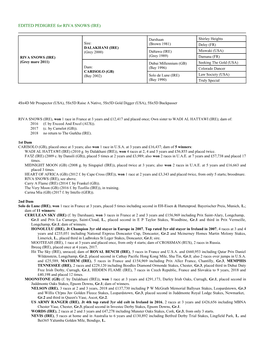 EDITED PEDIGREE for RIVA SNOWS (IRE)