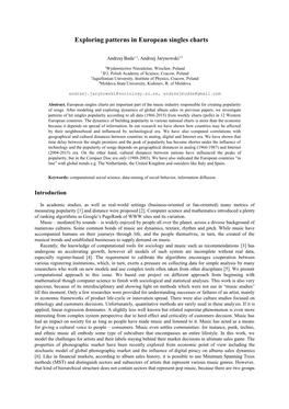 Exploring Patterns in European Singles Charts