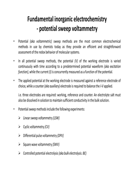 Potential Sweep Voltammetry