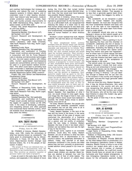 CONGRESSIONAL RECORD— Extensions of Remarks E1514 HON