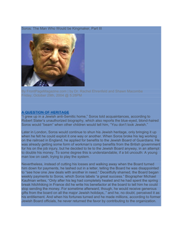 Soros the Man Who Would Be Kingmaker