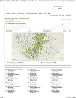 Travis County Election Results: Election Day (Eday) Locations Counted