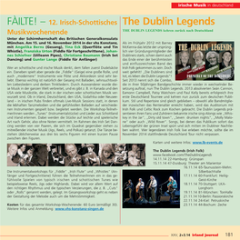 The Dublin Legends Musikwochenende the DUBLIN LEGENDS Kehren Zurück Nach Deutschland Unter Der Schirmherrschaft Des Britischen Generalkonsulats München
