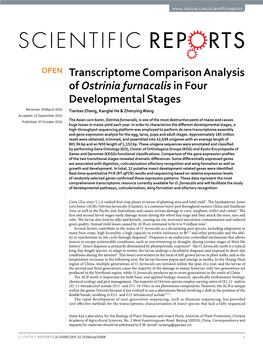 Transcriptome Comparison Analysis of Ostrinia Furnacalis in Four