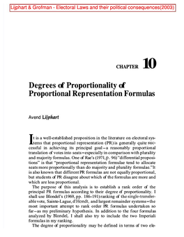 Degrees of Proportionality Proportionality of Proportional Rep