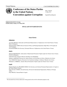 Conference of the States Parties to the United Nations Convention Against