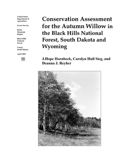 Conservation Assessment for the Autumn Willow in the Black Hills