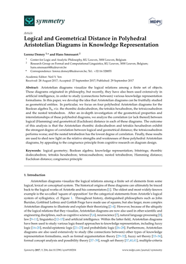 Logical and Geometrical Distance in Polyhedral Aristotelian Diagrams in Knowledge Representation