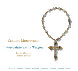 Claudio Monteverdi Vespro Della Beata Vergine