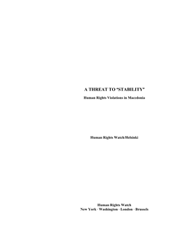 A Threat to Astability@ They Constitute a Majority